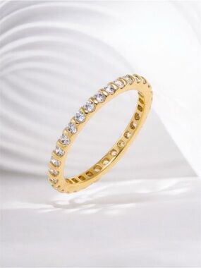 Adina Eden CZ Single Row Stackable Ring NWT